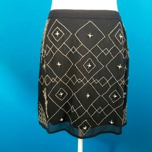 🆕️🌹 FOREVER 21 Black & Silver Art Deco Skirt // (NWT)